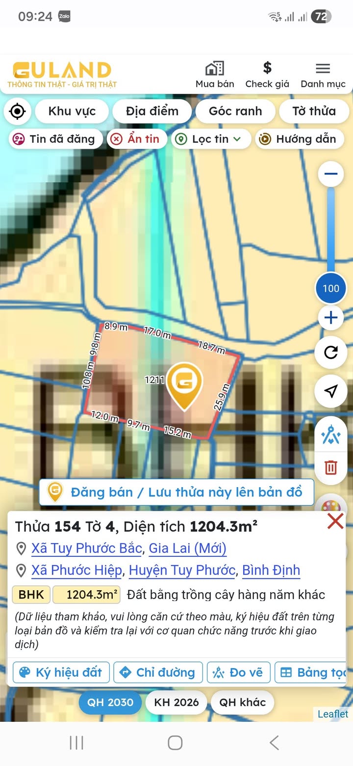 Lô vườn 1200m² gần sông Phước Hiệp, Tuy Phước - Giá hấp dẫn thỏa thuận!