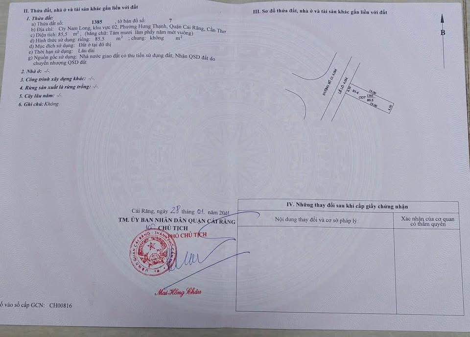 Đất nền khu Nam Long 1, Cái Răng 171m² giá 6.2 tỷ - Bán gấp trước Tết!