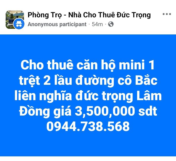 Cho thuê căn hộ mini 3 tầng tại Thị trấn Liên Nghĩa, Huyện Đức Trọng - Giá chỉ 3.5 triệu/tháng!