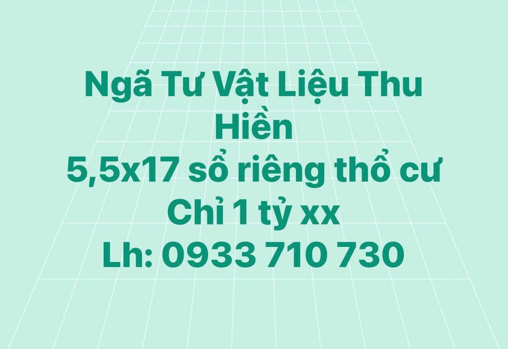 Đất nền Quận 4, Đường Vật Liệu Thu Hiền, 93m² giá 1 tỷ - Sổ đỏ chính chủ!