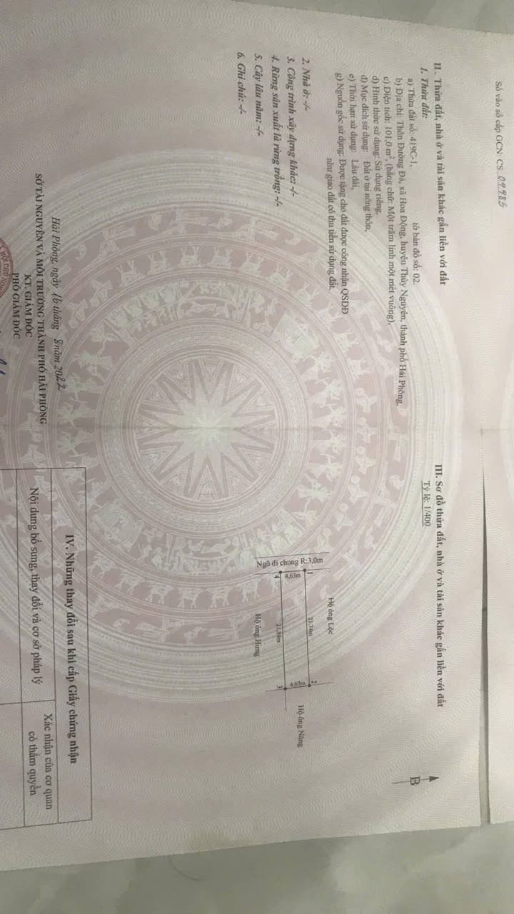 Đất nền 101m² Phường Hoa Động, TP. Hải Phòng - Giá thương lượng hợp lý!