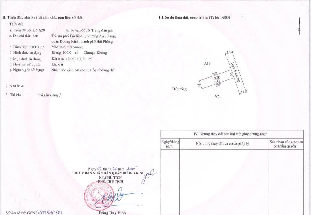 Đất nền tại phường Anh Dũng, quận Dương Kinh 100m² - Cơ hội đầu tư hấp dẫn!