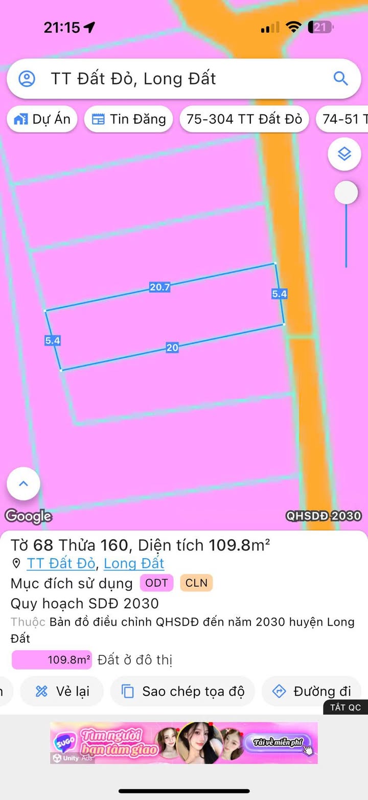 Đất nền Thị trấn Đất Đỏ 109m² giá 850 triệu - Cơ hội đầu tư hấp dẫn!