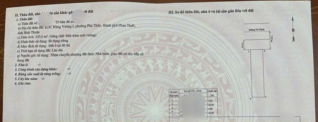 Đất thổ cư Đỗ Hành, KDC Hùng Vương 100m² giá 4 tỷ - Đầu tư sinh lời!