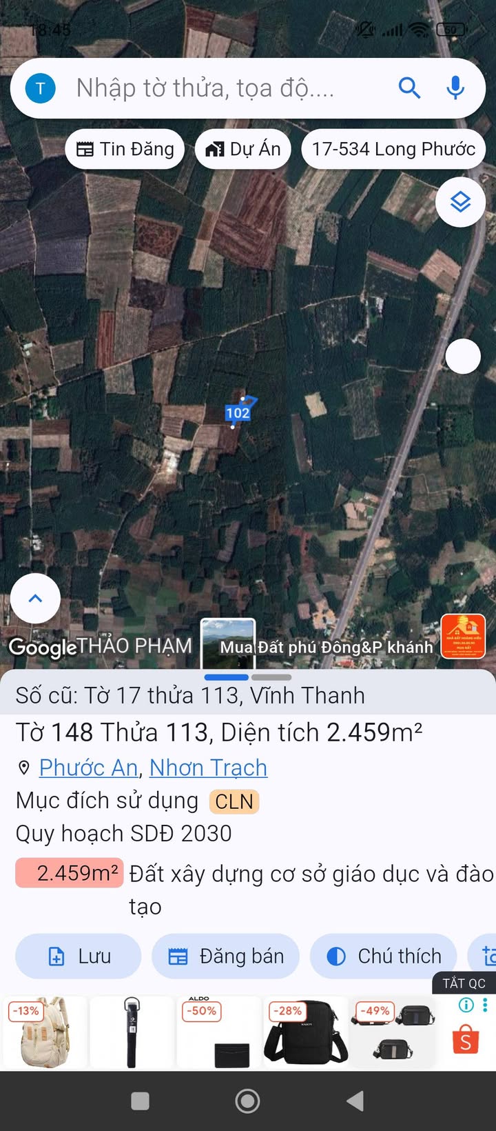 Đất nền 9000m² xã Vĩnh Thanh, Nhơn Trạch chỉ 3.9 tỷ - Cơ hội đầu tư hấp dẫn!