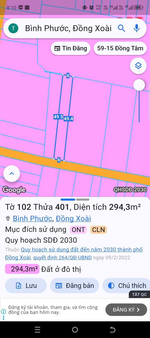 Đất nền Khu phố 6 Tân Phú 294m² giá 1 tỷ - Cơ hội đầu tư hấp dẫn!