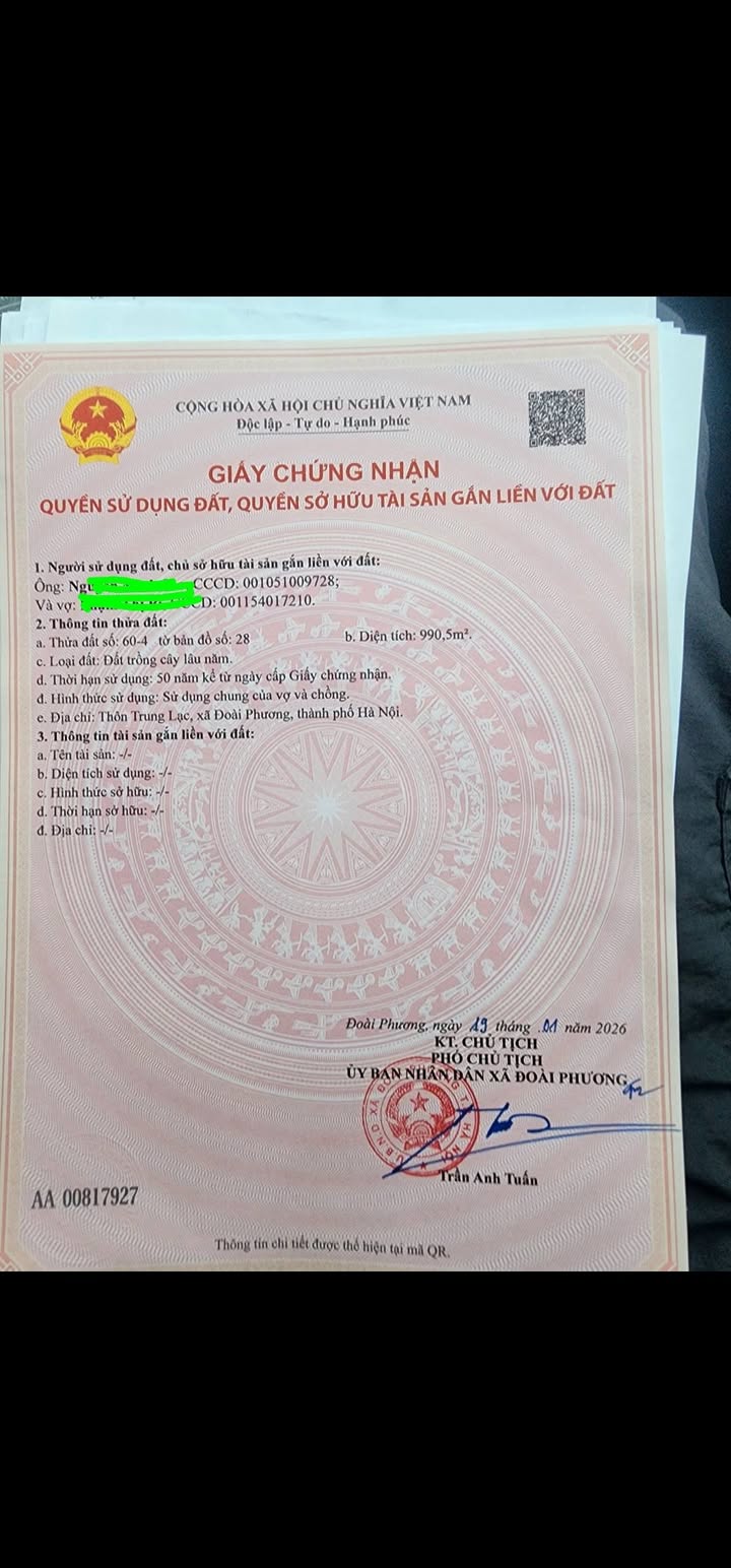 Đất thổ cư 990m² tại Xã Sơn Đông, Thị xã Sơn Tây - Giá chỉ 9.9 tỷ!