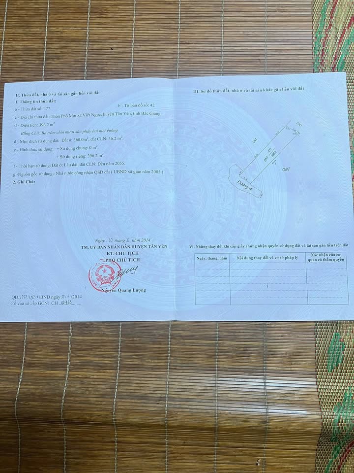 Đất thổ cư 360m² tại xã Việt Ngọc, huyện Tân Yên - Giá thỏa thuận hấp dẫn!