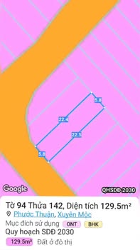 Đất nền Xã Phước Thuận 139m² giá rẻ - Cơ hội đầu tư tuyệt vời!