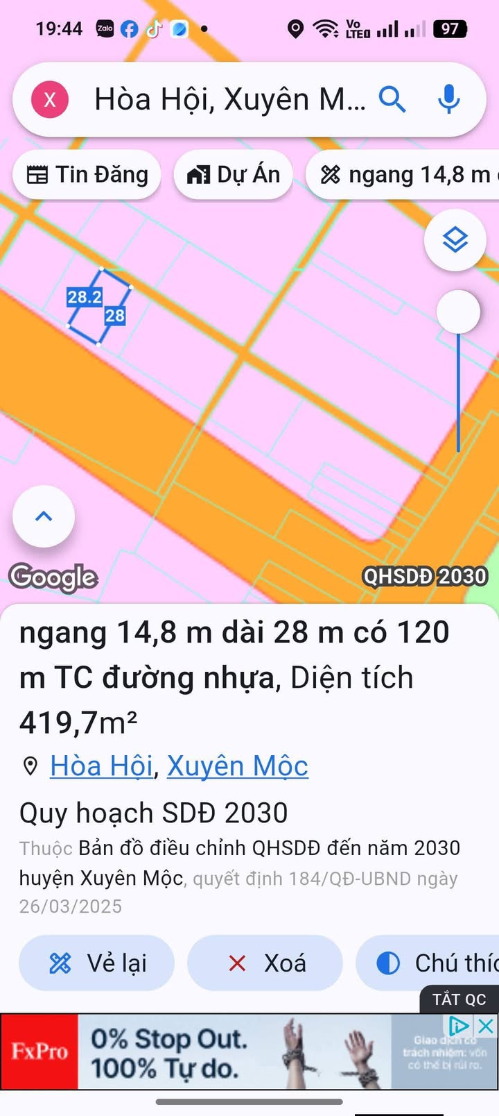 Đất thổ cư Xã Hòa Phú, Huyện Ứng Hòa 414m² giá 371 triệu - Cơ hội đầu tư tuyệt vời!