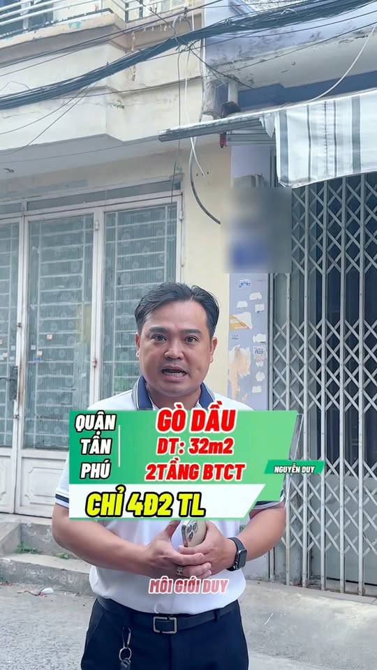 Nhà Gò Dầu, Tân Phú 32m² giá 985 triệu - Sổ đỏ chính chủ, hẻm xe hơi!