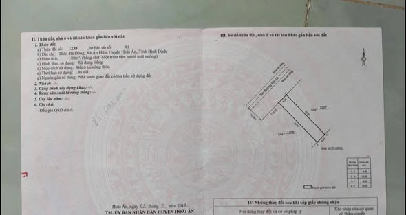 Đất thổ cư đường Dầu, xã Ân Hữu, huyện Hoài Ân, 180m² giá 530 triệu - Cơ hội đầu tư tuyệt vời!