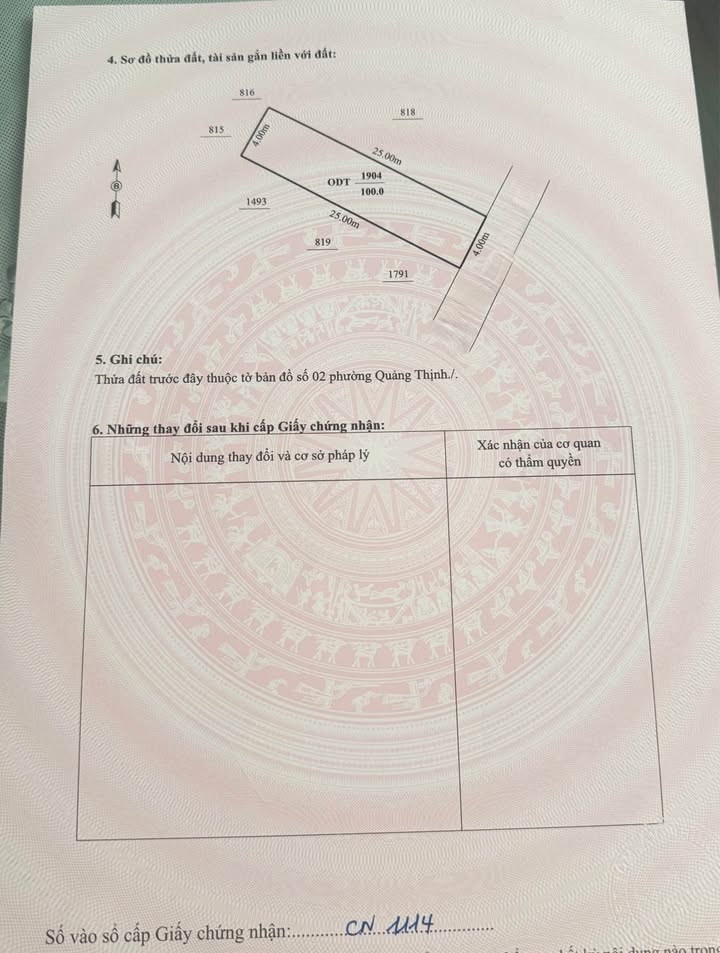 Lô đất 100m² mặt tiền Quốc lộ 45 tại Quảng Thịnh chỉ 1 tỷ - Cơ hội đầu tư hấp dẫn!