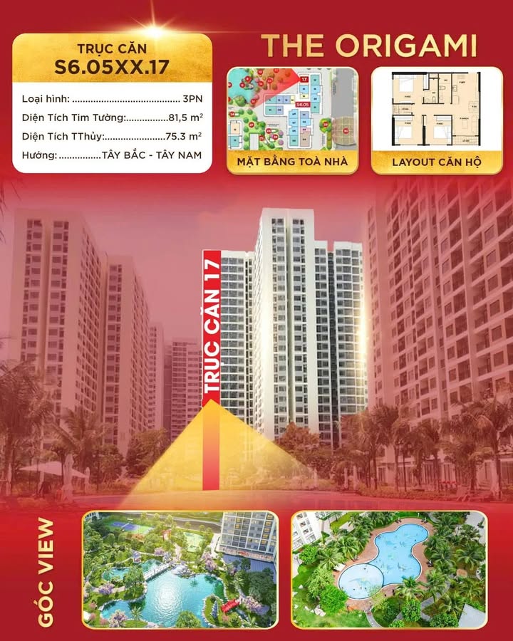 Căn hộ 3PN tại Toà S6.05, Thủ Đức, 81.5m² giá chỉ 4.37 tỷ - Cơ hội đầu tư tuyệt vời!