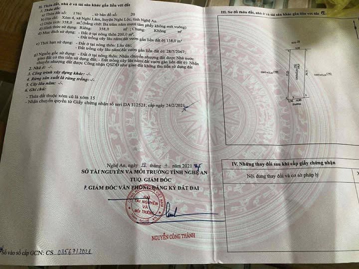 Đất nền Quốc lộ 48E Nghi Lộc 358m² giá 1.6 tỷ - Đầu tư sinh lời ngay!