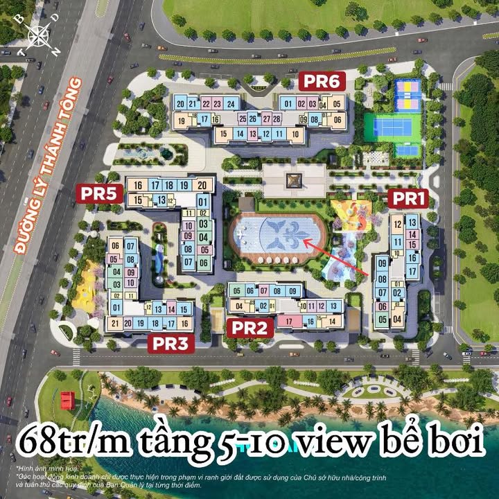 Căn hộ 2PN Vinhomes Ocean Park 74m² giá 5.045 tỷ - View bể bơi siêu đẹp!