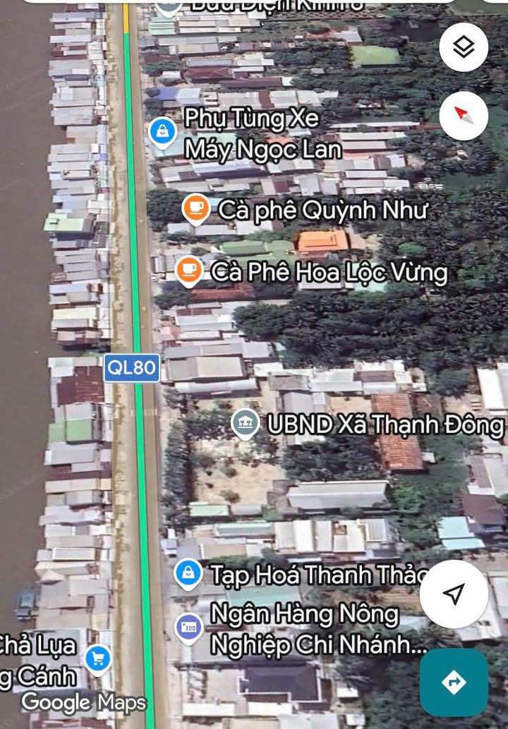 Đất mặt tiền Quốc lộ 80, Xã Thạnh Đông A, 1.410m² - Cơ hội đầu tư sinh lời!