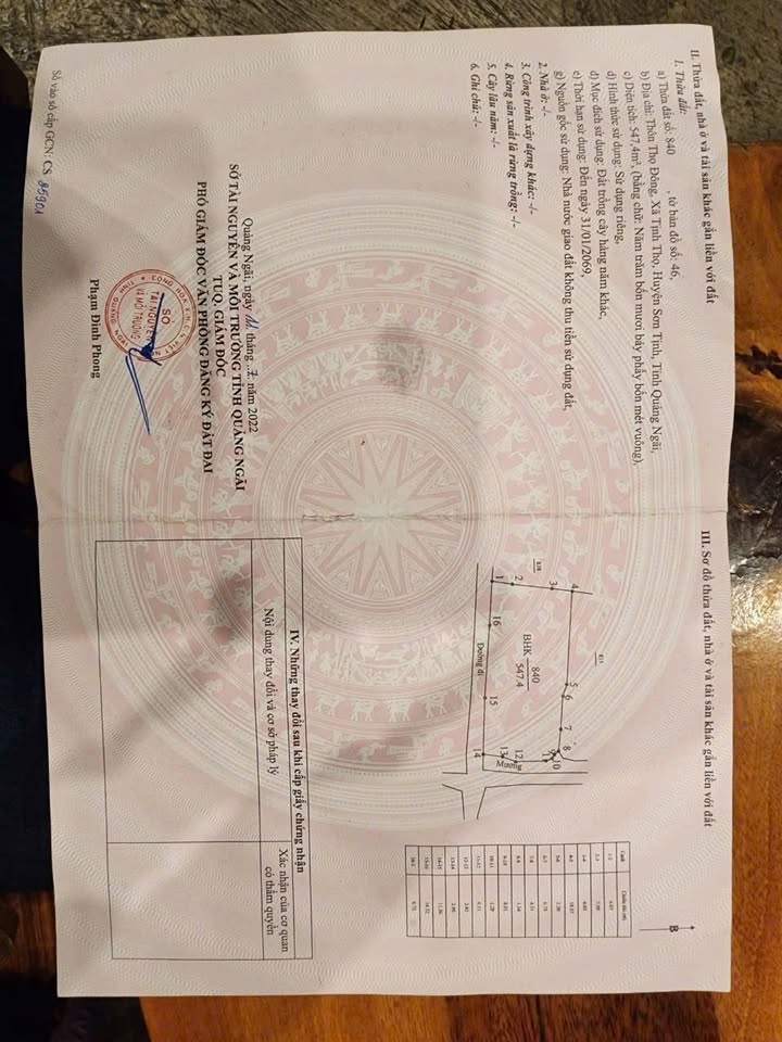 Đất nền Tịnh Thọ, Sơn Tịnh, Quảng Ngãi 550m² giá chỉ 100 triệu - Cơ hội đầu tư hiếm có!