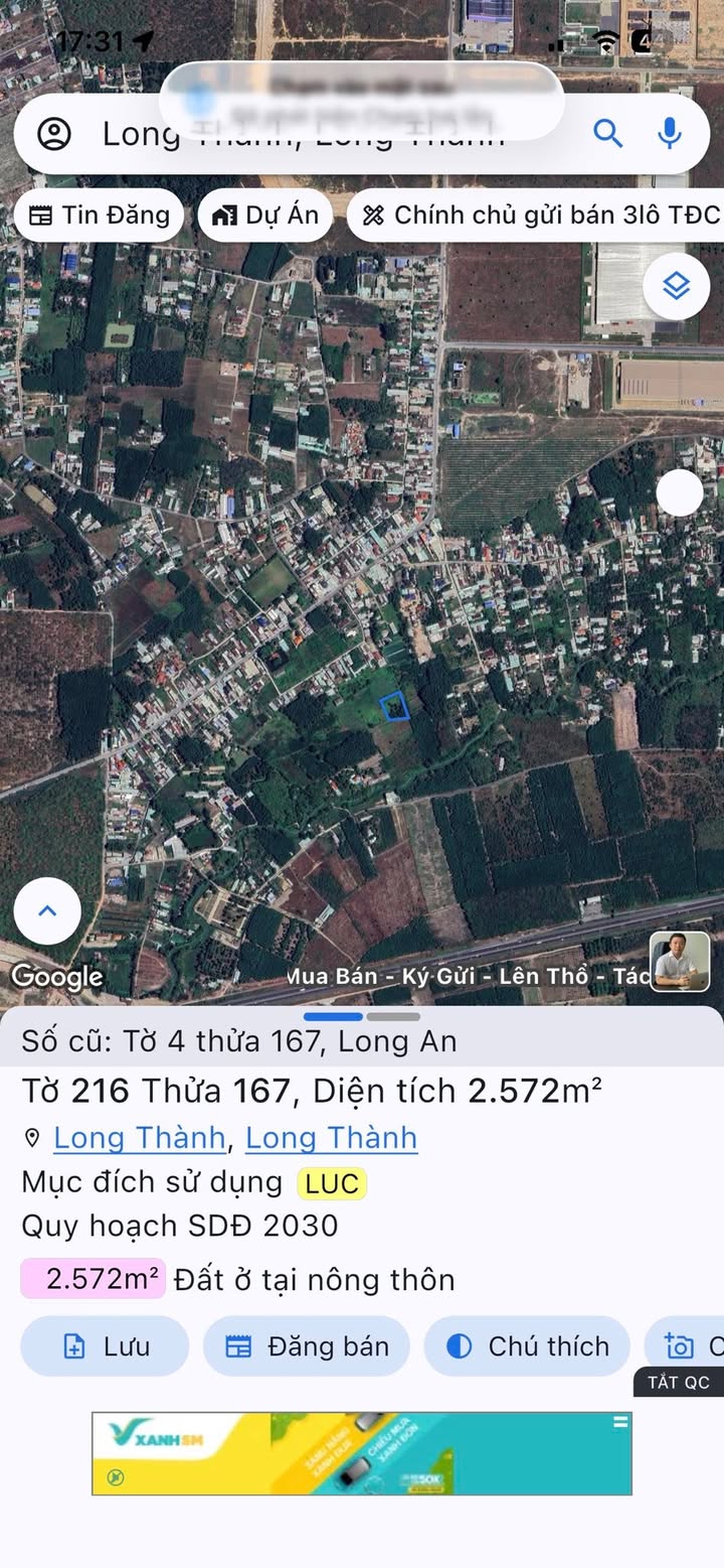 Đất nền xã Long An, huyện Long Thành, diện tích 2572m² - Cơ hội đầu tư hấp dẫn!