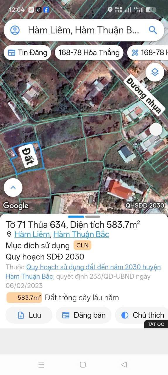 Đất nền Thôn 1, Hàm Liêm 683m² giá 1 tỷ - Đường ô tô vào tận nơi!