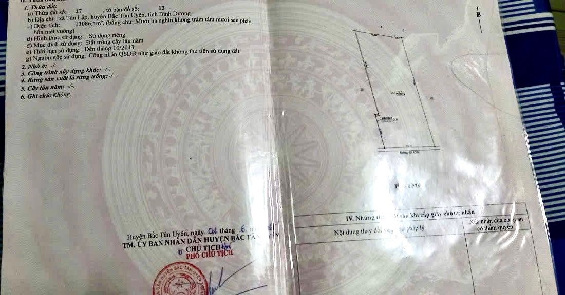 Đất nền 13288m² Phường Uyên Hưng, Tân Uyên - Cơ hội đầu tư hấp dẫn!