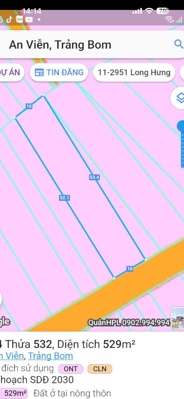 Đất nền An Viễn Long Thành 530m² - Cơ hội đầu tư tuyệt vời!