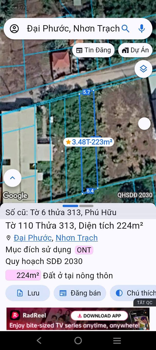 Đất thổ cư đường ô tô Xã Phú Hữu, Nhơn Trạch 224m² giá chỉ 2.7 tỷ - Đầu tư thông minh!