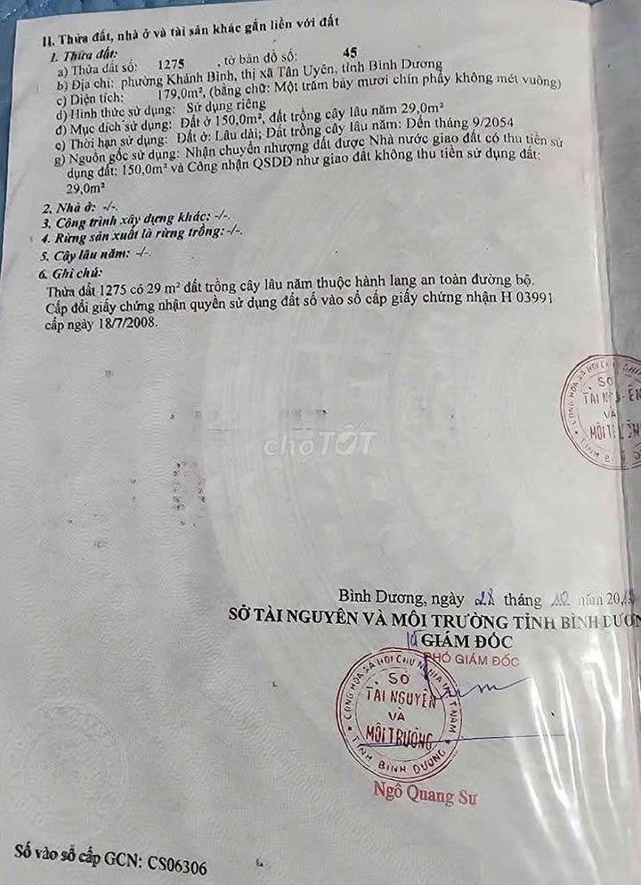 Đất thổ cư mặt tiền Khánh Bình, Tân Uyên 159m² giá 2.6 tỷ - Đầu tư sinh lời ngay!