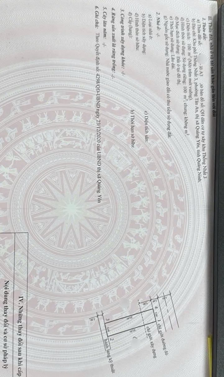 Đất nền Thống Nhất, Quảng Yên 100m² giá 3 tỷ - Kết nối giao thông thuận lợi!