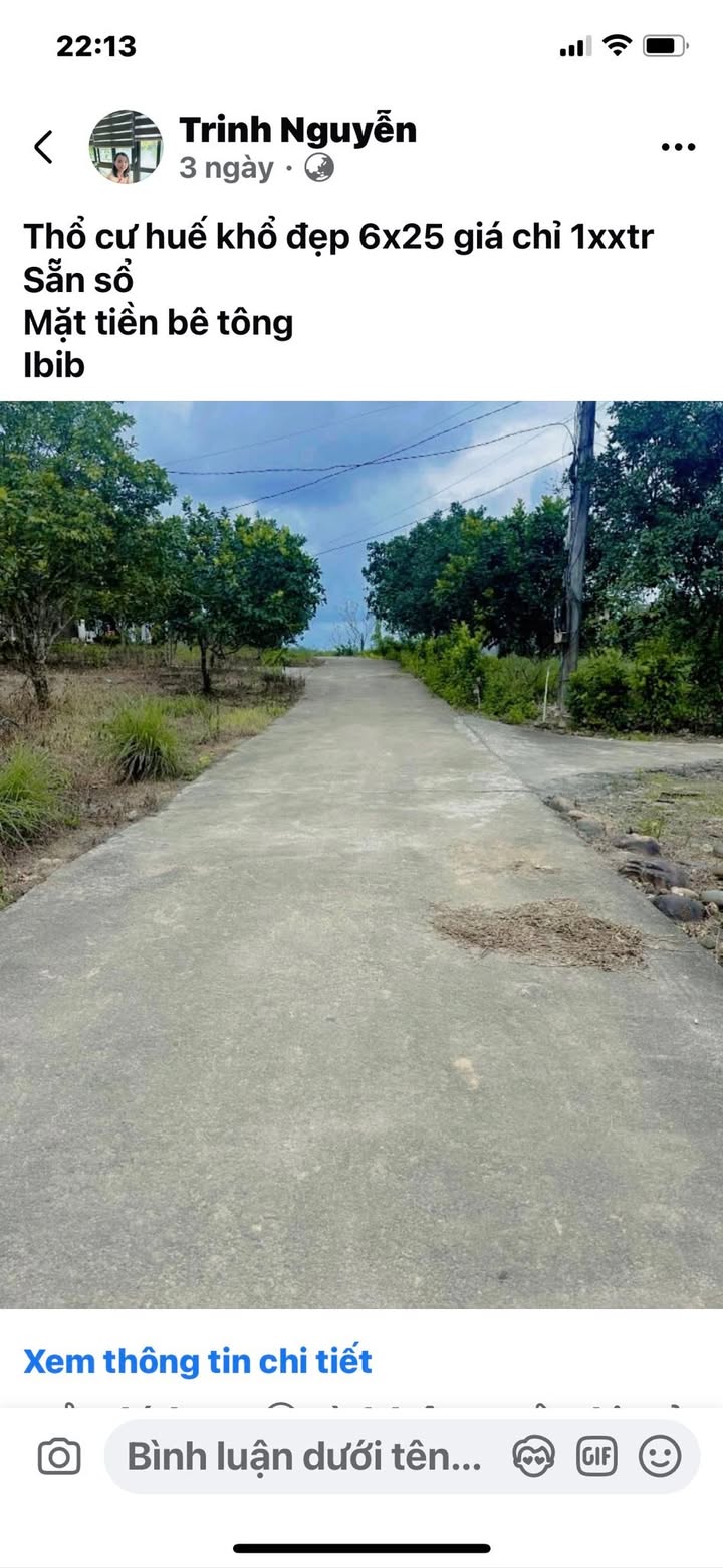 Đất Huỳnh Trúc Phường Phong Điền 156m² giá 100 triệu - Cơ hội đầu tư tốt!