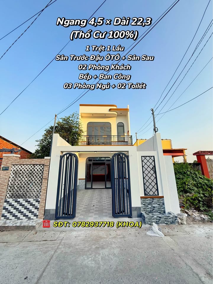 Nhà 2 tầng Hẻm ÔTÔ 263 Phú Lợi, Sóc Trăng 99m² - Sẵn sàng vào ở ngay!