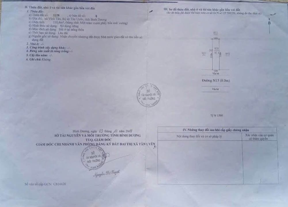 Đất thổ cư 110m² tại Bắc Tân Uyên chỉ 1.8 tỷ - Đầu tư sinh lời ngay!