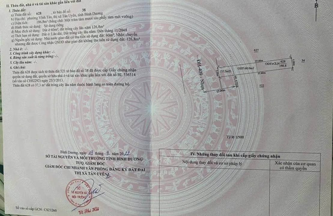 Đất nền mặt tiền ĐH 409 Vĩnh Tân 190m² giá 2 tỷ - Cơ hội đầu tư hấp dẫn!