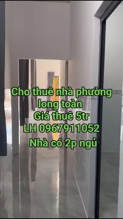 Nhà nguyên căn phường Long Toàn 2PN giá 5 triệu/tháng - Nhà mới đẹp, tiện nghi