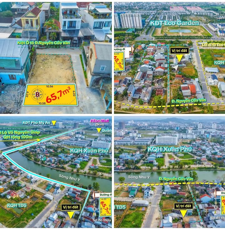 Đất thổ cư Vỹ Dạ, TP Huế 65.7m² giá 1.2 tỷ - Vị trí đắc địa gần cầu Võ Nguyên Giáp!