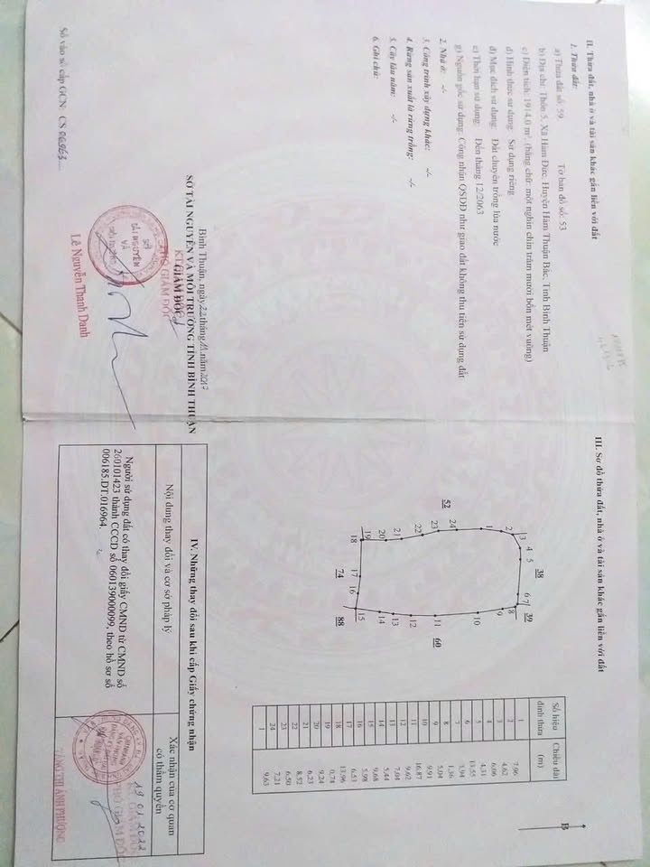 Đất nền 1 sào mặt tiền đường sỏi tại Hàm Đức, Hàm Thuận Bắc - Giá 450 triệu