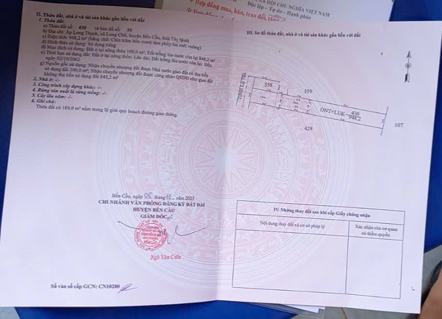 FrontHouse mặt tiền Tỉnh lộ 786, Tây Ninh 900m² giá 2 tỷ - Đất thổ cư 100%!