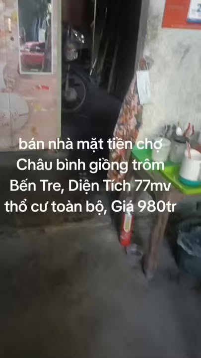 Nhà mặt tiền chợ TTC, Giồng Trôm, Bến Tre 77m² chỉ 980 triệu - Đầu tư sinh lời ngay!