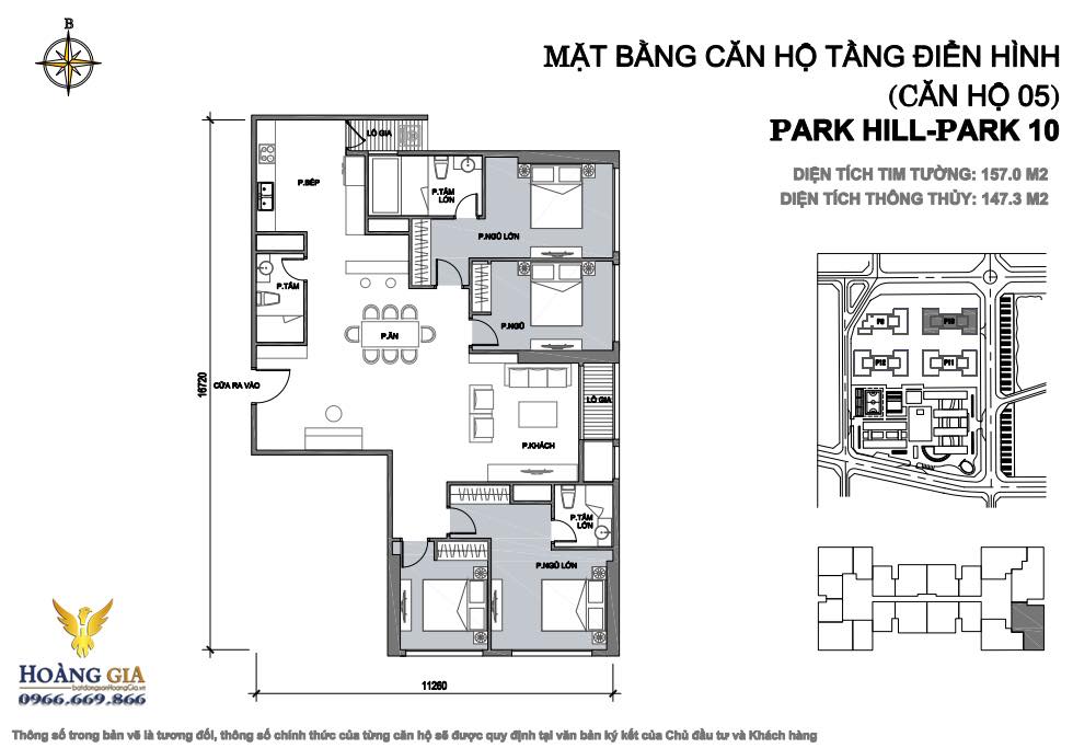 Căn hộ Park Premium Hoàng Mai 157m² giá thỏa thuận - View góc Đông Nam thoáng mát!