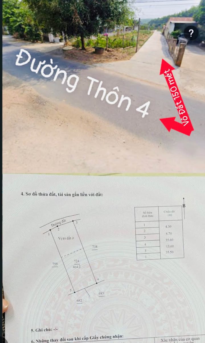 Đất thổ cư 455m² tại thôn 4, xã Chư Hreng, giá 5 tỷ - Cơ hội đầu tư hấp dẫn!