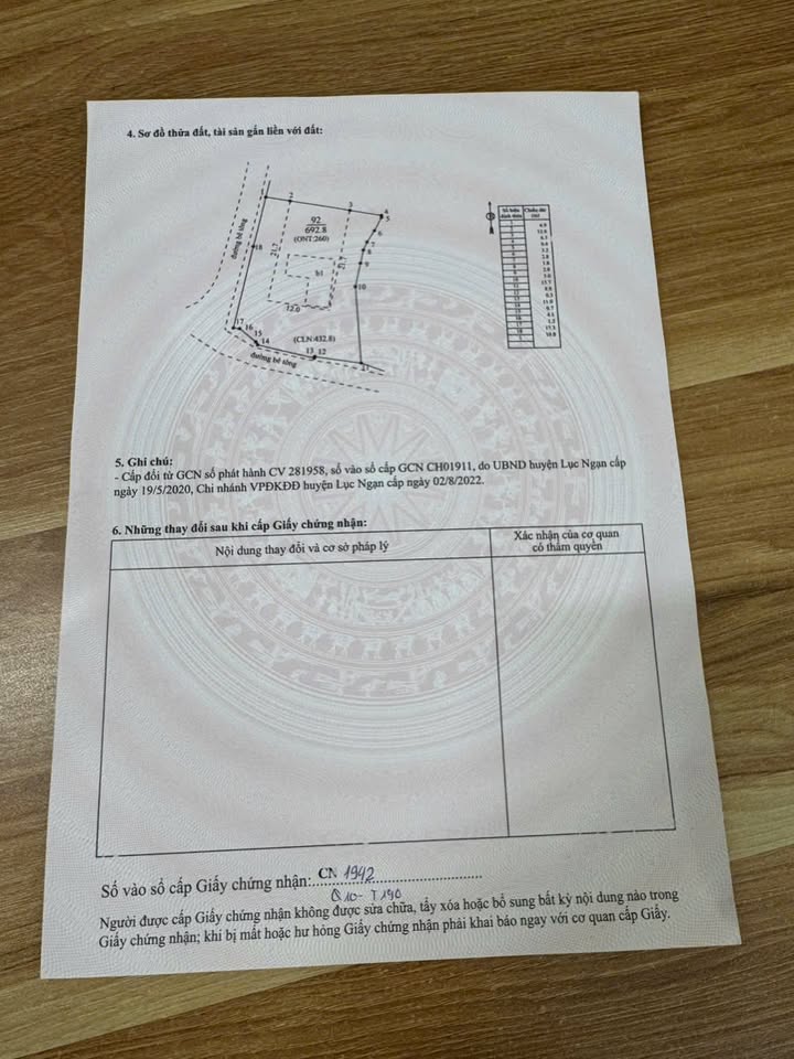 Lô đất Kiên Lao, Bắc Ninh 692.8m² giá thỏa thuận - Pháp lý rõ ràng