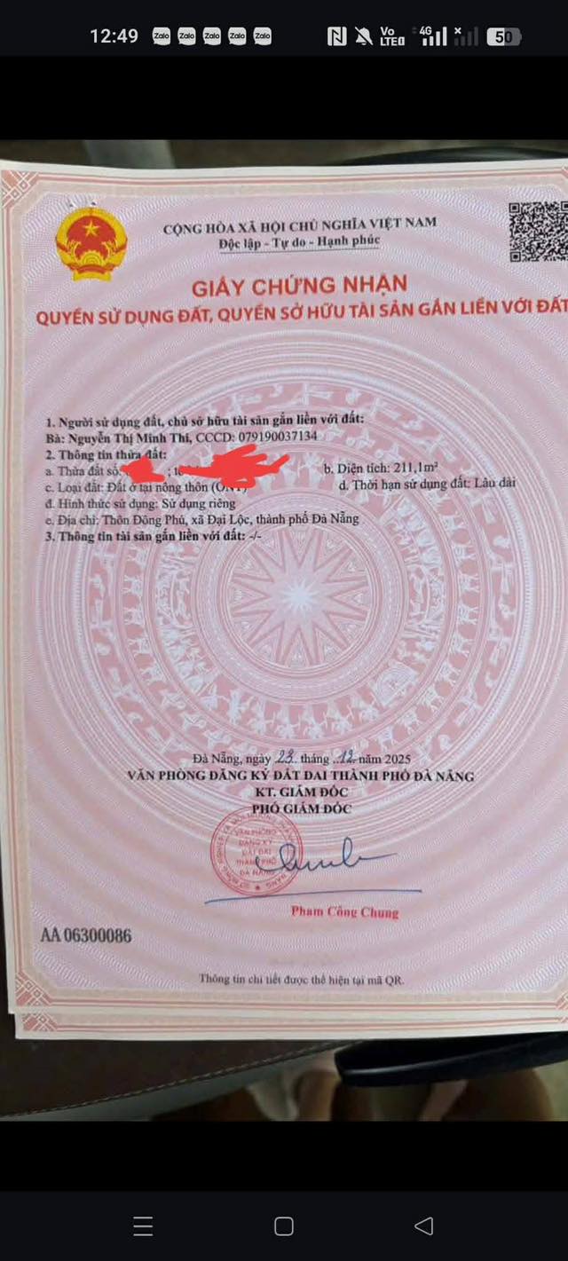 Đất ở Đông Giang 215m² giá 1.1 tỷ - Sổ hồng chính chủ