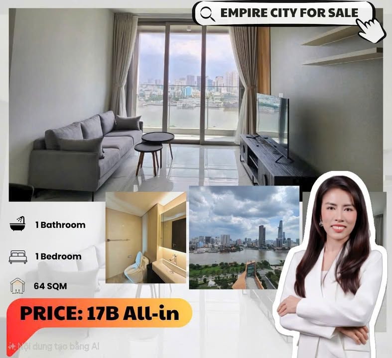 Căn hộ Empire City Quận 1 64m² giá 17 tỷ - View trực diện sông tuyệt đẹp!