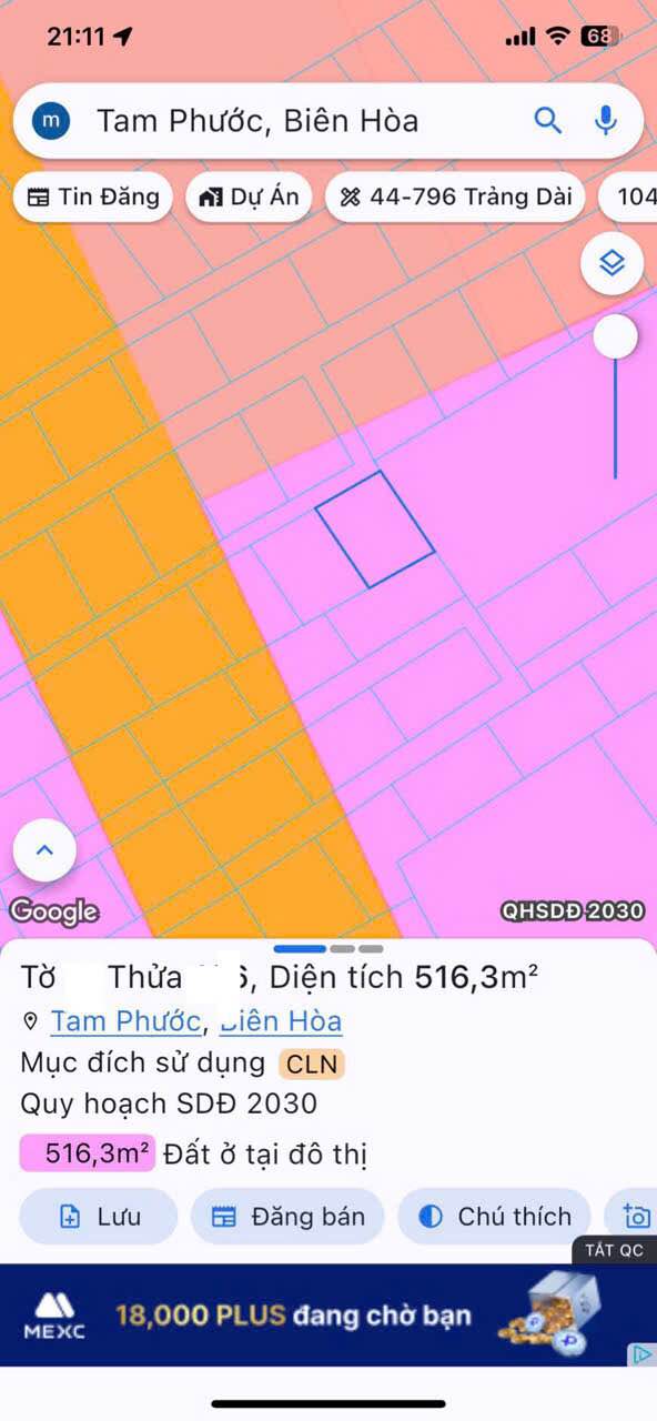 Đất nền Sổ riêng Tam Phước 500m² giá 1.78 tỷ - Tiềm năng đầu tư cao!