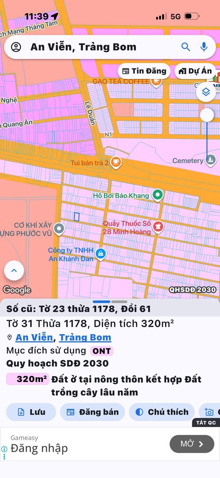 Đất nền xã Đồi 61, Trảng Bom, 322m² giá 3 tỷ - Sổ đỏ chính chủ!