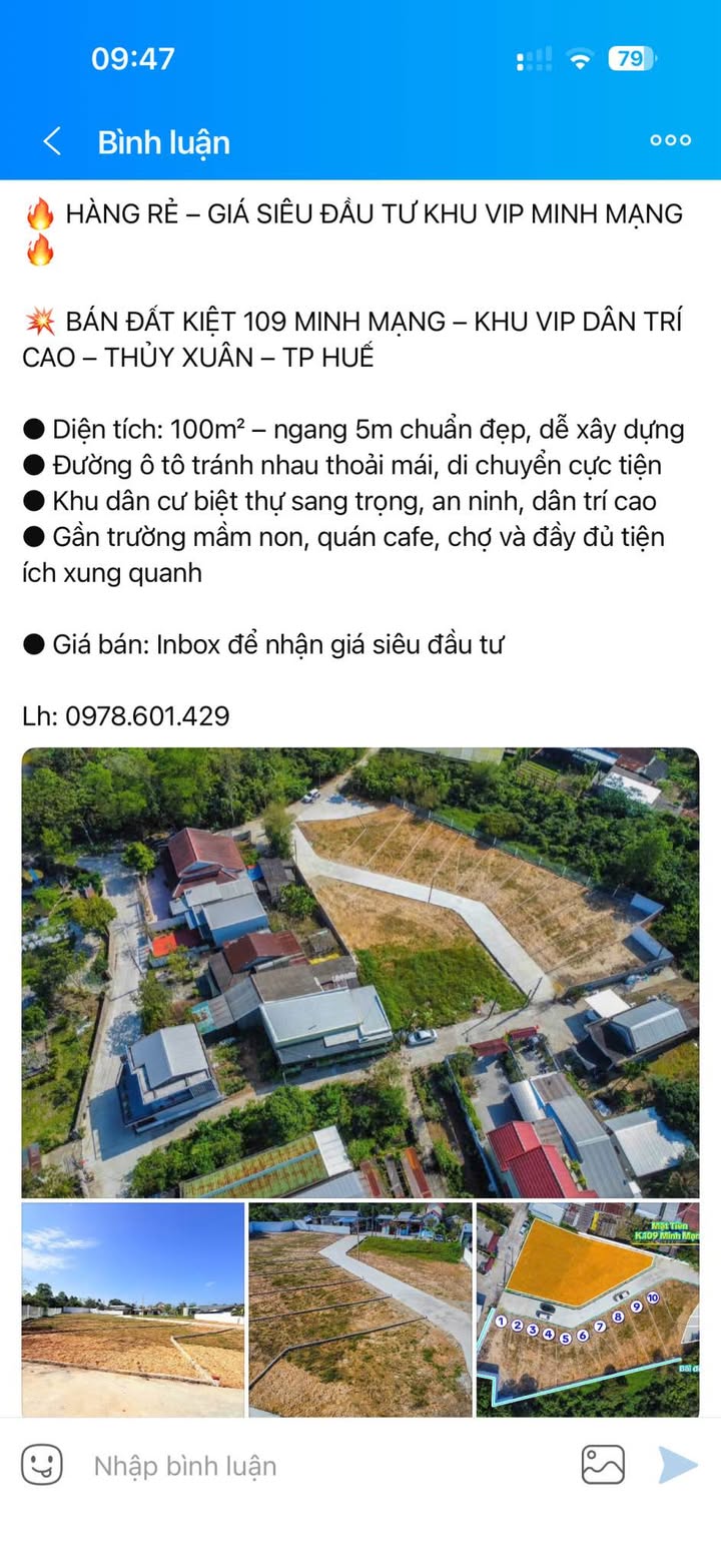 Đất nền Kiệt 109 Minh Mạng, 100m² giá ưu đãi - Đầu tư sinh lời ngay!