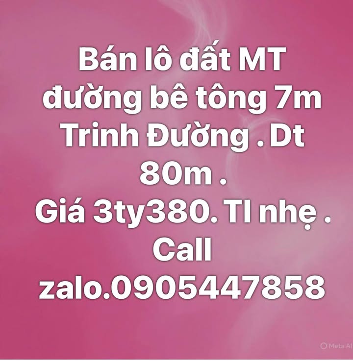 Đất nền mặt tiền đường Trinh Đường, Ngũ Hành Sơn, 80m² giá 3.38 tỷ - Đầu tư sinh lời ngay!