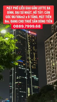 FrontHouse Phố Liễu Giai, Ba Đình 96m² giá thỏa thuận - Căn góc cho thuê sẵn!