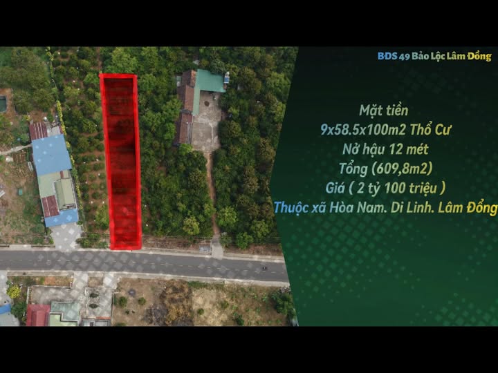 Đất nền xã Hòa Nam, Di Linh 609m² giá thỏa thuận - Tiềm năng đầu tư lớn!