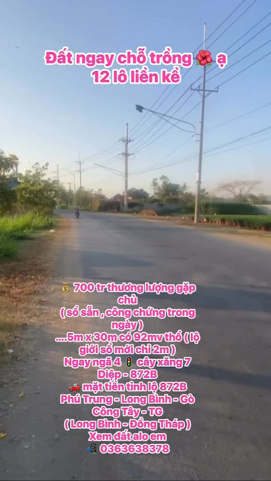 Đất nền 150m² tại Gò Công Tây - Giá chỉ 700 triệu - Sổ đỏ chính chủ!